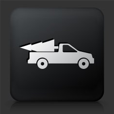 Black Square Button with Christmas Tree Delivery