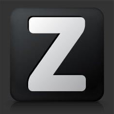 Black Square Button with Letter Z N2