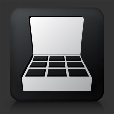 Black Square Button with Tea Icon N4
