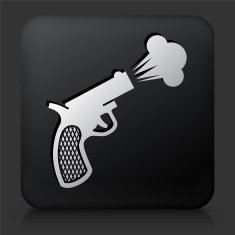 Black Square Button with Sprint Start Gun