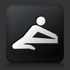 Black Square Button with Stretch Icon