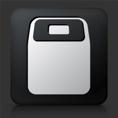 Black Square Button with Sushi Roll