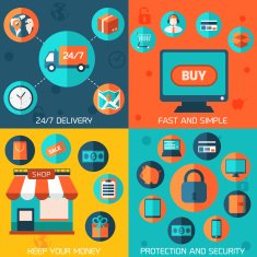 On-line shopping infographic background N2