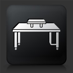 Black Square Button with Computer Desk