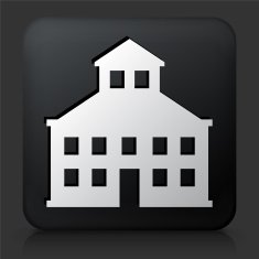 Black Square Button with Building