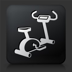 Black Square Button with Workout Machine