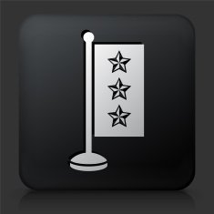 Black Square Button with Star Flag Icon N2