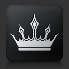 Black Square Button with Crown Icon N14