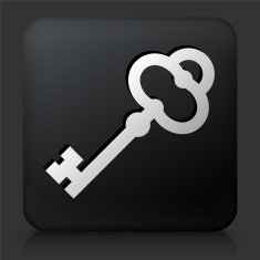 Black Square Button with Old Key N8