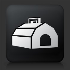 Black Square Button with Dog Carrier