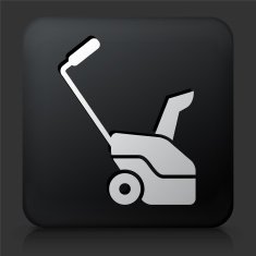 Black Square Button with Lawn Mower N2