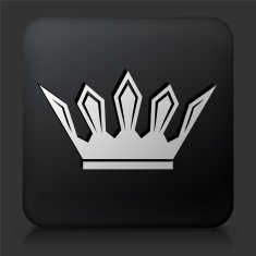 Black Square Button with Crown Icon N15