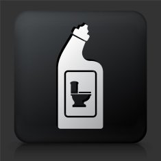 Black Square Button with Cleaning Products