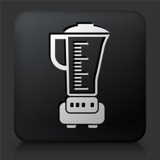 Black Square Button with Blender Icon N2