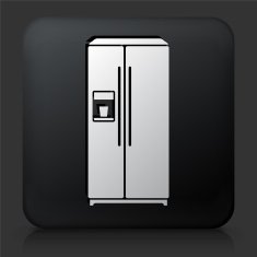 Black Square Button with Refrigerator