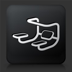 Black Square Button with Workout Icon N2