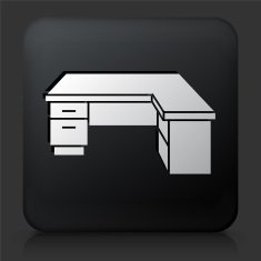 Black Square Button with Office Desk N3
