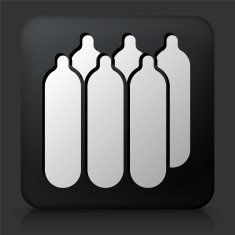 Black Square Button with Gas Containers