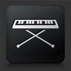 Black Square Button with Keyboard