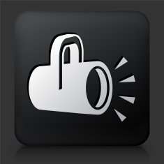 Black Square Button with Lights Icon