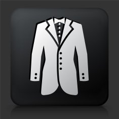 Black Square Button with Tux Icon N2