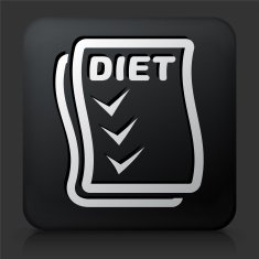 Black Square Button with Diet Checklist
