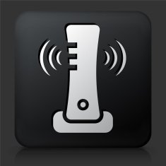 Black Square Button with Wi-Fi Game System