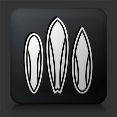 Black Square Button with Surfboards