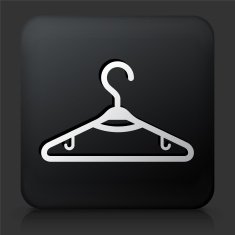 Black Square Button with Dress Hanger N2