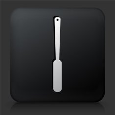 Black Square Button with Kitchen Utensil Icon