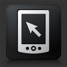 Black Square Button with Telephone Icon N6