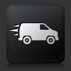 Black Square Button with Van Icon N3