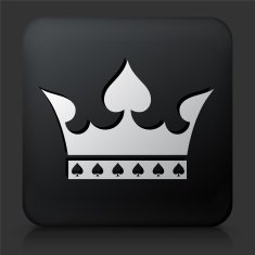 Black Square Button with Crown Icon N16
