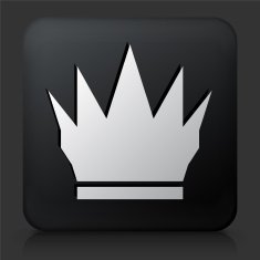 Black Square Button with Crown Icon N17