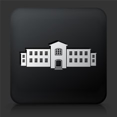 Black Square Button with Building Icon N24