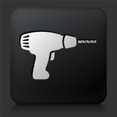 Black Square Button with Drill Icon N4