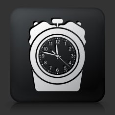 Black Square Button with Stopwatch Icon