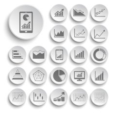 business graph icons vector collection