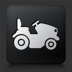 Black Square Button with Tractor Icon N2