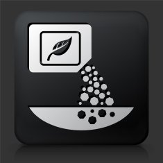 Black Square Button with Fertilizer Icon