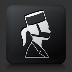 Black Square Button with Doctor Face