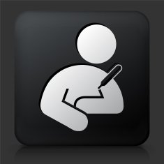 Black Square Button with Thermometer Icon N2
