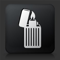 Black Square Button with Lighter Icon