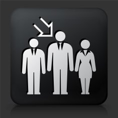 Black Square Button with Job Selection Icon