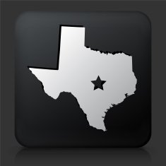 Black Square Button with Texas Map Icon
