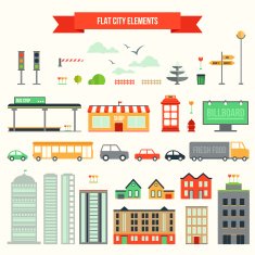 Flat city elements set N2