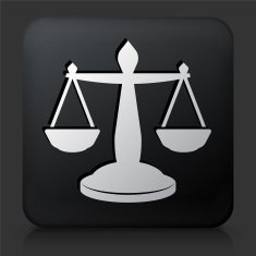Black Square Button with Law Icon