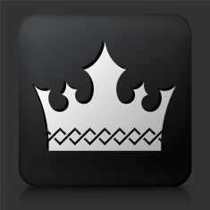 Black Square Button with Crown Icon N20