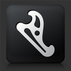 Black Square Button with Construction Tool Icon