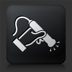 Black Square Button with Medical Scan Icon